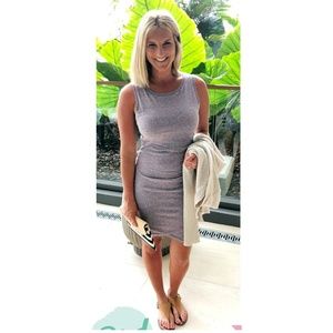 Leith Cinched Skinny Midi Dress